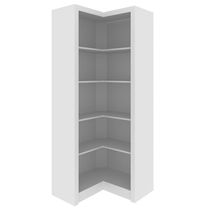 Armário Estante de Canto Alto para Escritório Home Office ME4132 MDP Branco G69 - Gran Belo