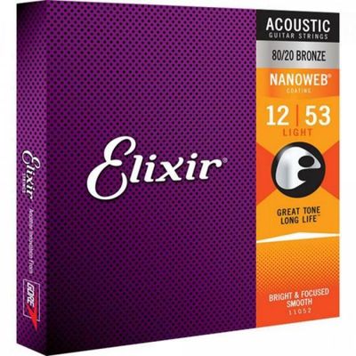 Encordoamento para Violao em ACO .012 LIGHT Nanoweb Elixir