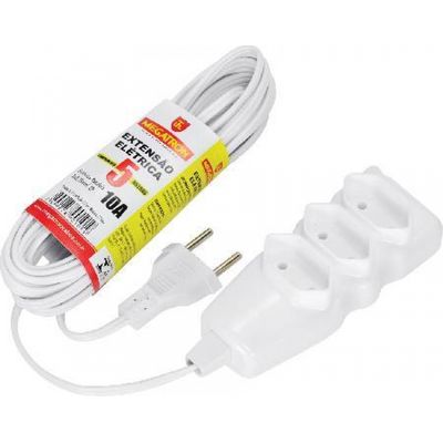 Extensa?o Cabo PL 2X0,75 5 Metros Branca 101