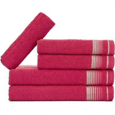 Jogo De Toalhas Luxury Soft Beka 360 G-m² 2 Banho + 2 Rosto + 1 Piso Luxo Cereja
