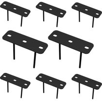08 Suportes 2 Espetos Estacas Chão Refletor 08 Cjts - Preto