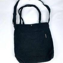 Bolsa Sacola Feminina Veludo Cotelê Casual Escolar Faculdade Bolsa Tote Retrô preto
