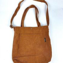 Bolsa Sacola Feminina Veludo Cotelê Casual Escolar Faculdade Bolsa Tote Retrô marrom