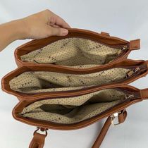 Bolsa De Ombro Tote Tranversal Grande Com Alça De Mão marrom