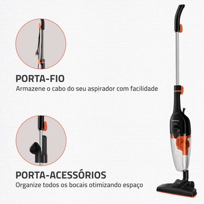 Aspirador de Pó Turbo Cycle  Mondial  Preto/Laranja  1500W- AP-40-B 127V