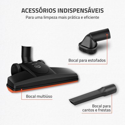 Aspirador de Pó Turbo Cycle  Mondial  Preto/Laranja  1500W- AP-40-B 127V