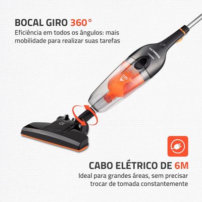 Aspirador de Pó Turbo Cycle  Mondial  Preto/Laranja  1500W- AP-40-B 127V