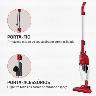 Aspirador de Pó Turbo Cycle  Mondial  Vermelho/Preto  1500W- AP-40-R 127V