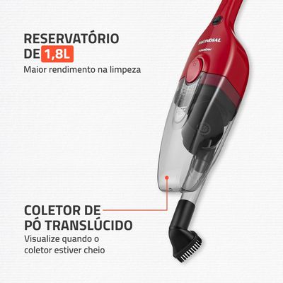 Aspirador de Pó Turbo Cycle  Mondial  Vermelho/Preto  1500W- AP-40-R 127V