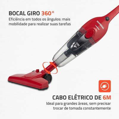 Aspirador de Pó Turbo Cycle  Mondial  Vermelho/Preto  1500W- AP-40-R 127V