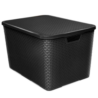 WE DROP - Caixa Organizadora Rattan Cesto com Tampa 15 Litros