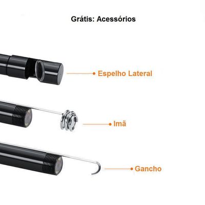 Camera Inspeção Usb Endoscópica Led Pc Android - 2 Metros