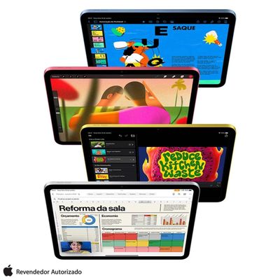 iPad (10ª geração) Apple A14 Bionic (10,9", Wi-Fi, 64GB) - Prateado