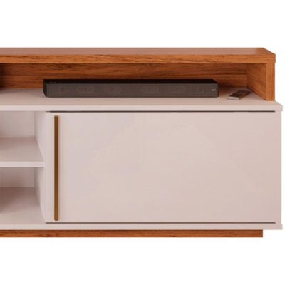 Home p/ TV até 70 Polegadas Martino c/ Prateleira Nichos e Pés 200x190cm Cedro/Bali - DJ Móveis