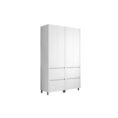 Armário Multiuso Lavanderia Rainha c/ 4 Portas e 4 Gavetas 140cm Branca - Nesher