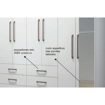 Guarda Roupa 2 Peças (1GuardaRoupa+1Cômoda) QC129 Branco - Santos Andirá