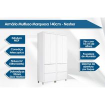 Armário Multiuso Lavanderia Marquesa c/ 4 Portas e 4 Gavetas 140cm Branca - Nesher