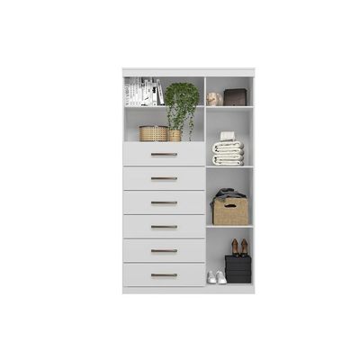 Guarda Roupa 2 Peças (1GuardaRoupa+1Cômoda) QC131 Branco - Santos Andirá