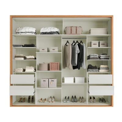 Guarda-Roupa Casal Girona 100% MDF 2 PT 4 GV Freijó e Off White