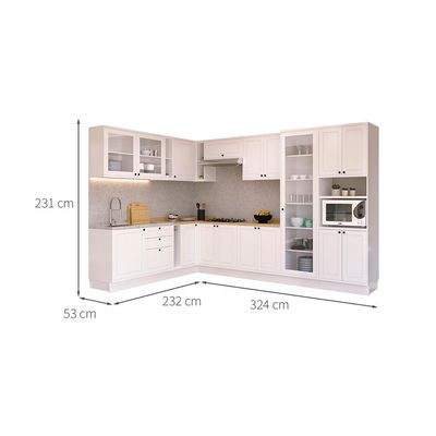 Cozinha Completa Évora 17 PT 3 GV Branco Ártico e Carvalho