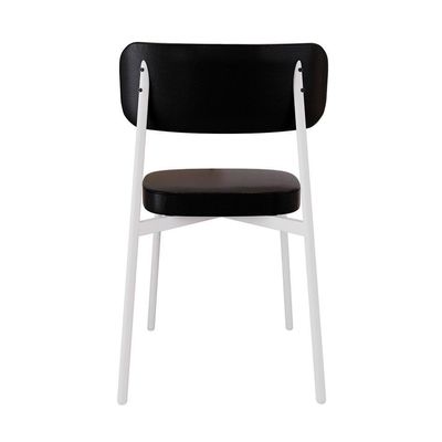 Conjunto com 6 Cadeiras Alloa Revestimento Sintético Preto e Branco