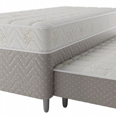 Cama Box Conjugada Solteiro com Cama Auxiliar Premier Unibox Molas Ensacadas (63x88x188) Bege