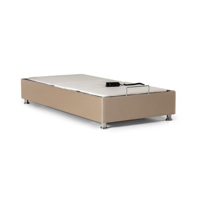 Base para Cama Box Solteiro Ajustável Danna Suede Bege