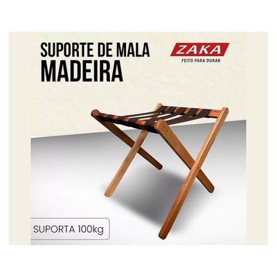 Suporte De Mala Zaka Madeira 100kg Hoteis Pousadas Quartos