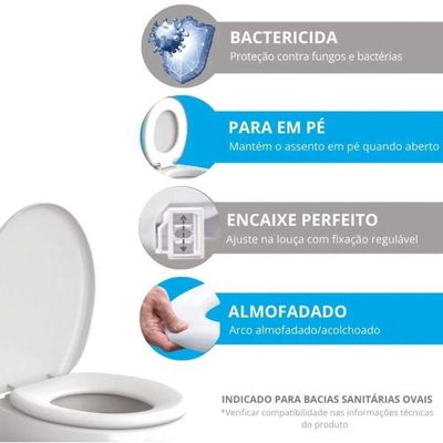 Assento Almofadado Oval - Astra Azul