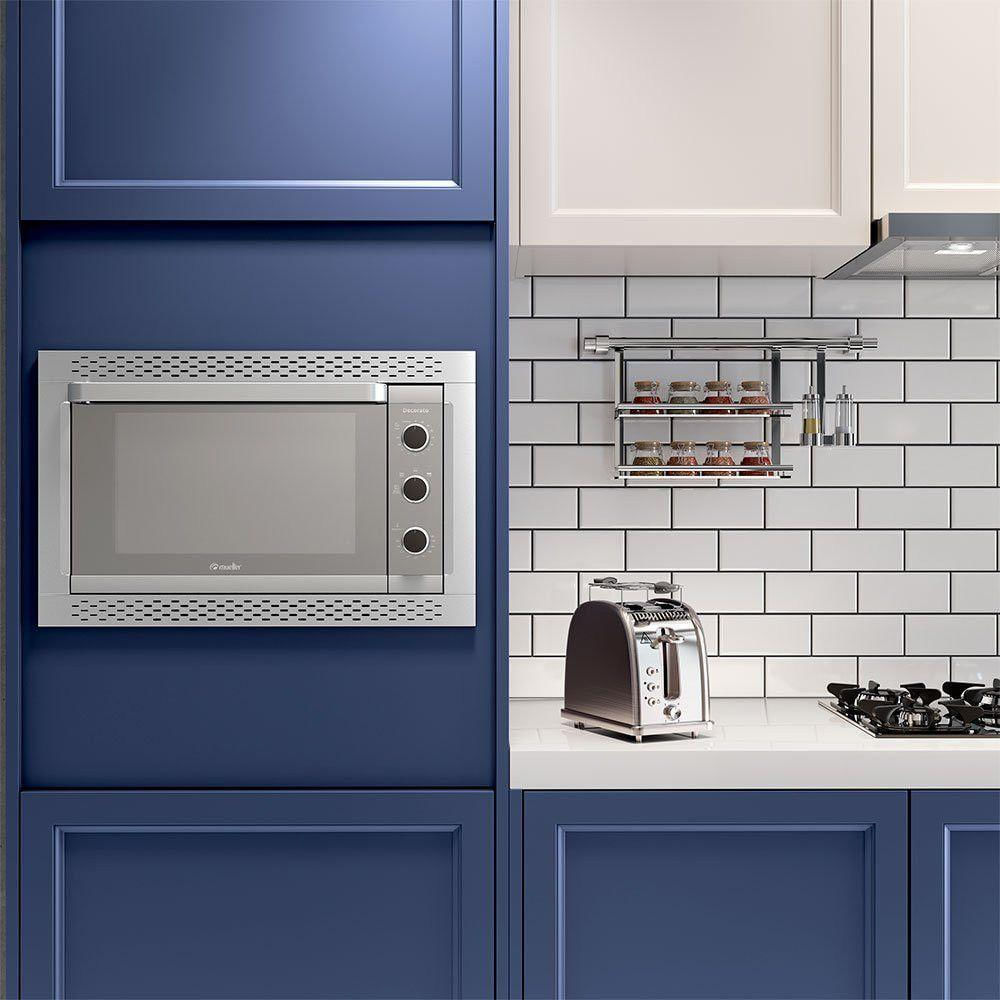 Forno Elétrico De Embutir Mueller Decorato Inox 44L Inox 110V