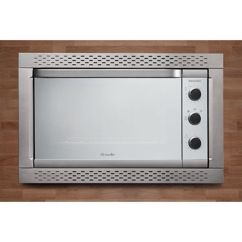 Forno Elétrico De Embutir Mueller Decorato Inox 44L Inox 110V