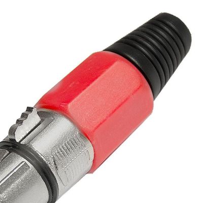 Conector Cannon De Microfone Femea Profissional Vermelho