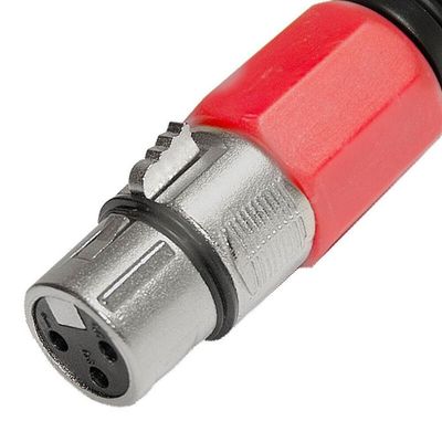 Conector Cannon De Microfone Femea Profissional Vermelho