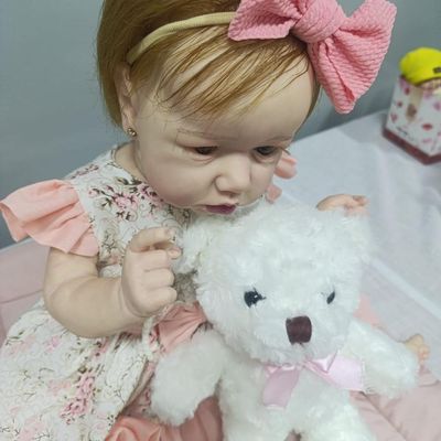 Bebê Reborn Menina Artesanal Toda Em Silicone Soft Macia