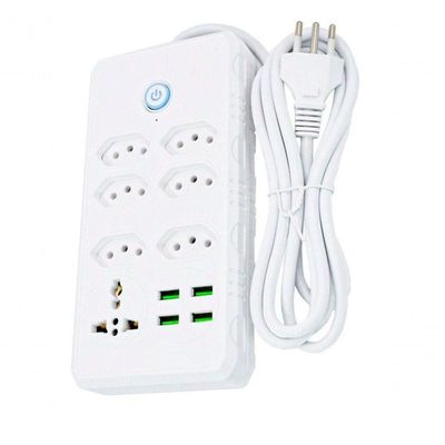 Filtro De Linha Régua Extensão Com 4 Tomadas 4 Usb Com Controle De Ligar E Desligar 2m 110-220