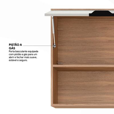 Armário Aéreo Firenze 2 PT Amêndola e Nude 120 cm