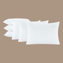Kit 6 Travesseiros 50x70cm Antialérgico Lavável Fibra Siliconada Macio Confort - Branco