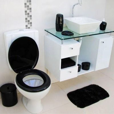 Assento Almofadado Oval - Astra Preto