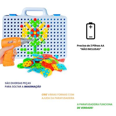 Kit Ferramenta Infantil Parafusadeira De Brinquedo De Montar