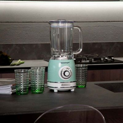 LIQUIDIFICADOR ARIETE VINTAGE COPO DE VIDRO 1,5L 1000W VERDE 127V 00C05830EARBR