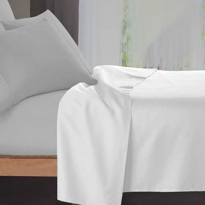 Lençol Avulso Sem Elastico Casal 200cm x 220cm Colore Teka Branco