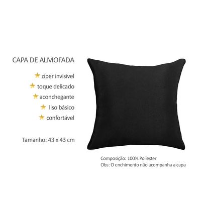 Capa de Almofada Rosa Lisa Preto Toque Veludo Circulos 2un