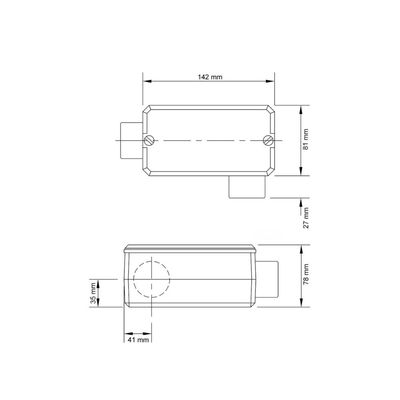 Condulete fixo 1.1/2" tipo "LL" - com tampa / rosca BSP / sem pintura