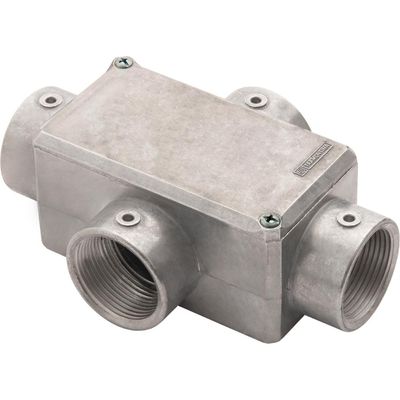 Condulete fixo 1.1/4" tipo "X" - com tampa / rosca BSP / sem pintura