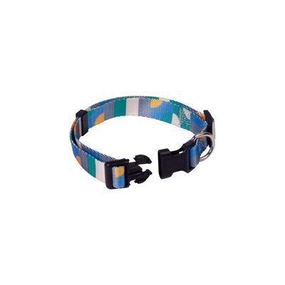 Coleira M Geo Azul