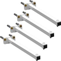 04 Suportes Refletor Base Reta Braço 50 Cm 4 Cjts - Branco