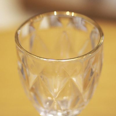 Taça De Vidro Com Borda Dourada Diamond Cor Transparente água 300ml Class Home