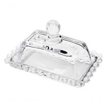 Manteigueira Cristal G 17 Cm X 10,5 Cm X 10 Cm Pearl Bolinha Wolff Transparente