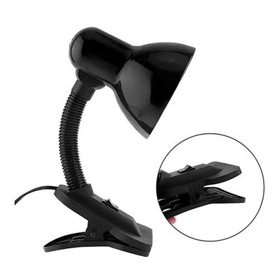 Luminária De Mesa Com Presilha Articulada Preta Entrada E27 Bivolt Para Escritório