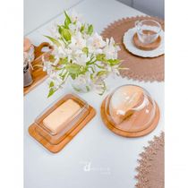 Kit Porta Queijo + Porta Manteiga Bambu